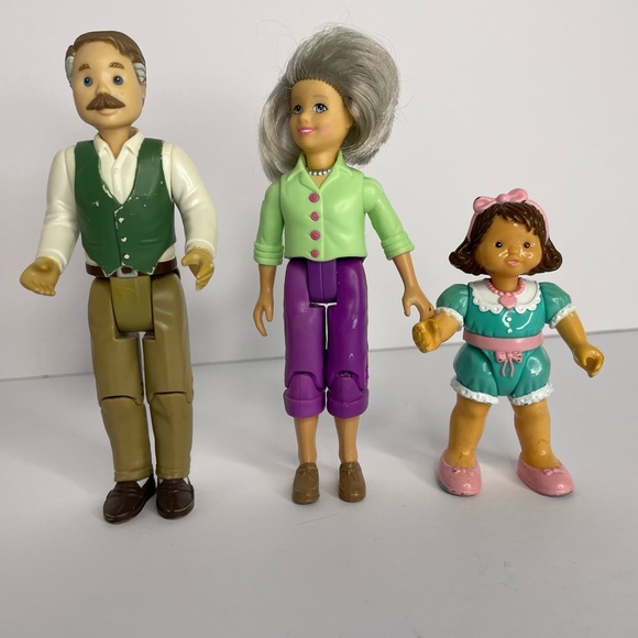 Fisher Price Loving Family Grandma Grandpa and Little Girl Stroller Mixed Years - Picture 3 of 13